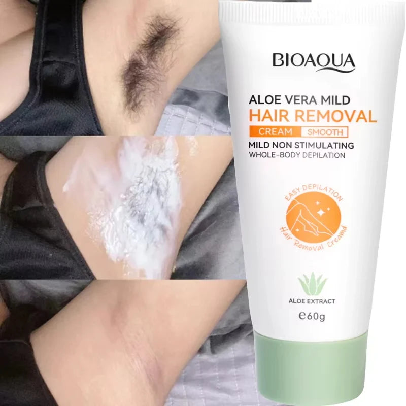 BIOAOUA Aloe Vera Hair Removal Cream – Body, Legs & Arms 60g