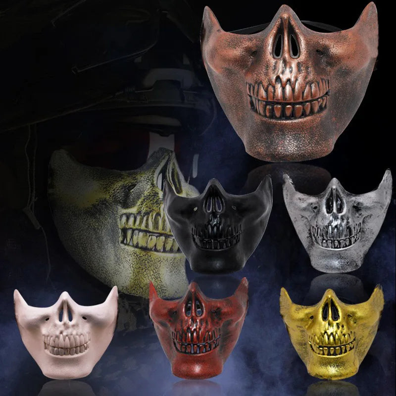 Halloween Skeleton Warrior Half Face Mask | Skull Cosplay
