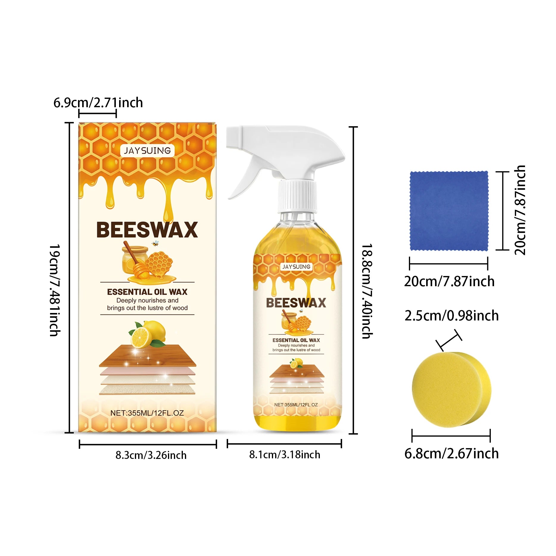 Beeswax Furniture Spray 355ml – Clean, Polish & Restore Wood Furniture Polish Spray Peaceful Pleasures Health and Wellness