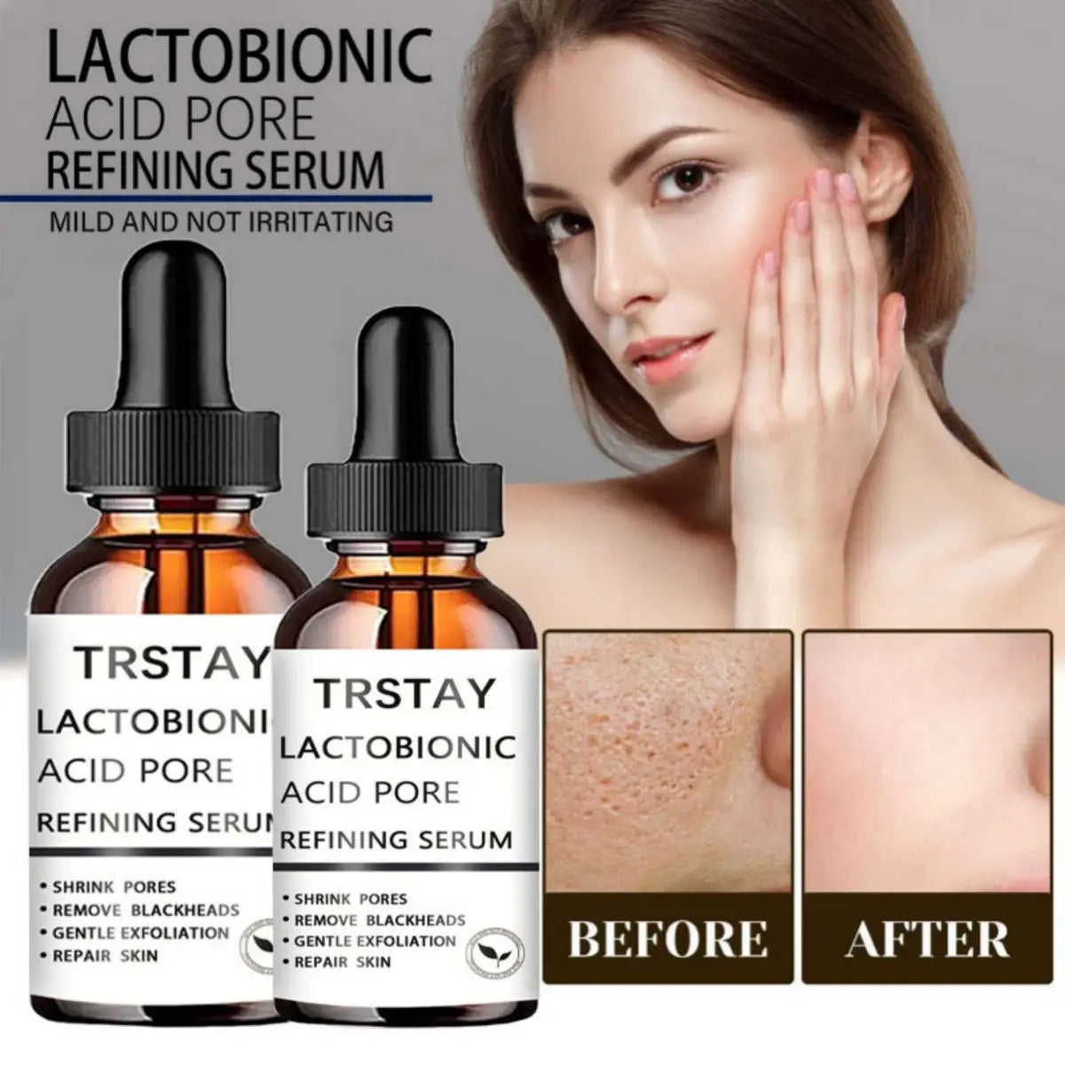 Pore Shrinking Serum Skin Elasticity Delicate Repair Essence Clean Blackheads Acne Moisturizing Smooth Pores Facial Serum Peaceful Pleasures Health and Wellness