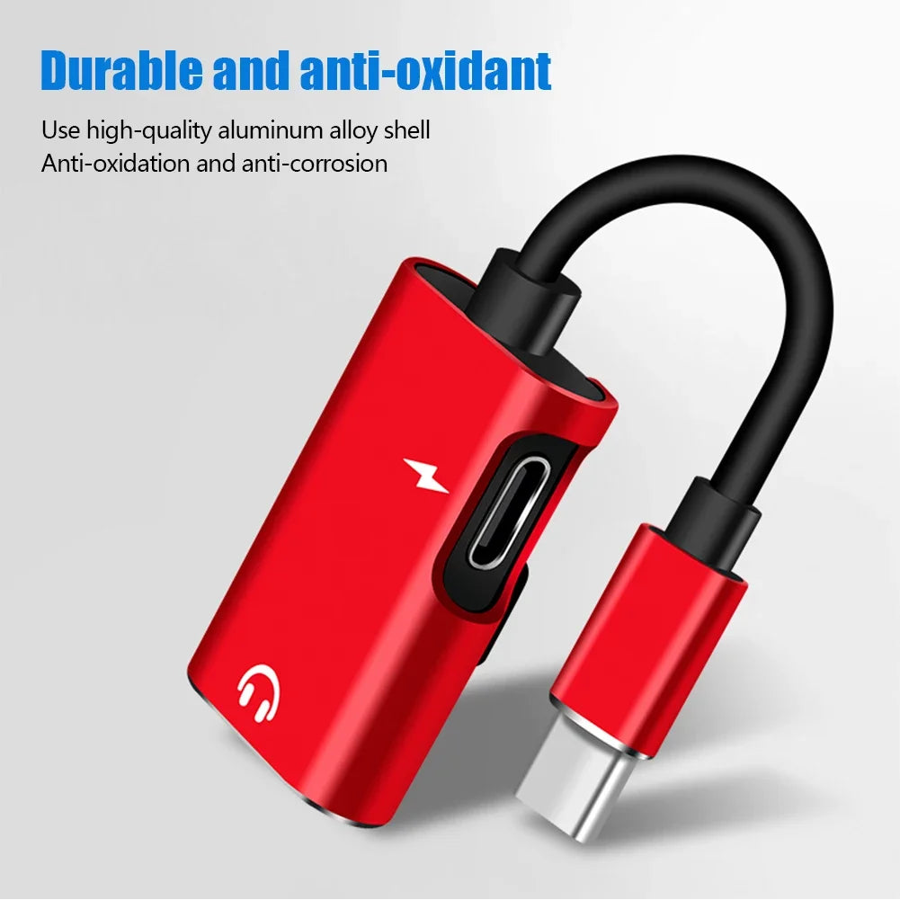 2-in-1 USB-C to 3.5mm Jack Adapter Type C Audio Splitter Headphone Charger Dongle for Xiaomi Huawei Type C Phones Peaceful Pleasures Health and Wellness
