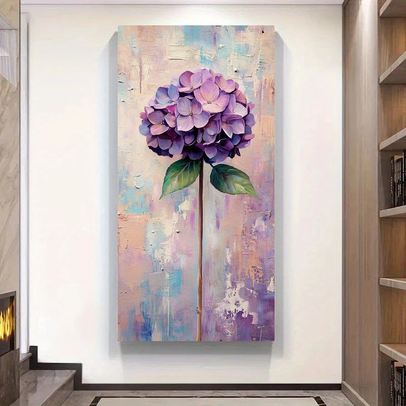 Purple Hydrangea Canvas Wall Art | Frameless Floral Print Poster Canvas Wall Art Peaceful Pleasures Health and Wellness