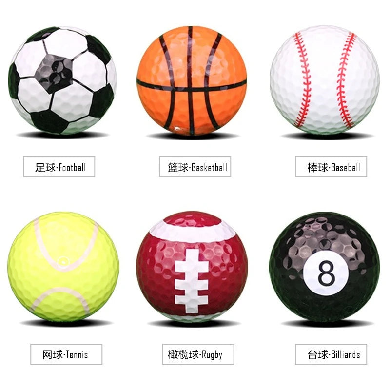 Pattern Printed 3-Layer Practice Golf Balls | Gift Collection Set