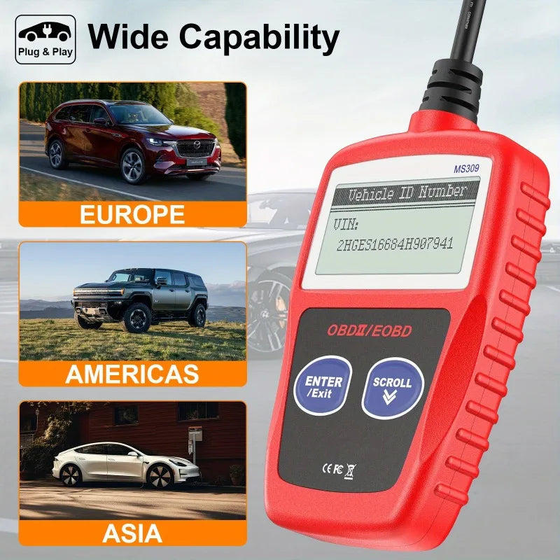 Obd2 Scanner Diagnostic Tool, No Battery Required, Car Engine Fault Code Reader, Fault Code Reading/Clearing, Engine Light Check, Easy-To-Use Button Interface, Car Diagnostic, User-Friendly Design, Portable Device, High-Quali Peaceful Pleasures Health and Wellness