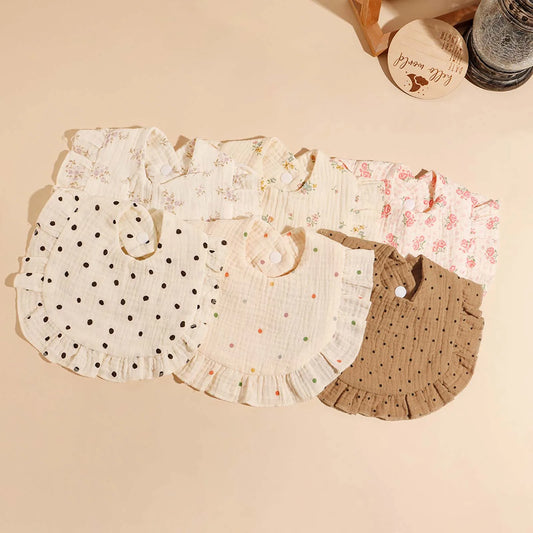 3-Pack Baby Ruffle Bibs & Burp Cloths | Newborn Gift Set Baby Bib Set Peaceful Pleasures Health and Wellness