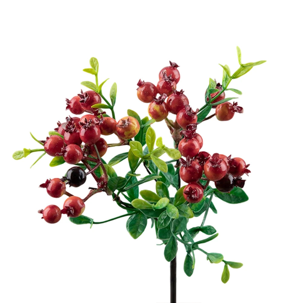 1X Artificial Pomegranate Long Branch Vibrant Berry Flowers Weddings