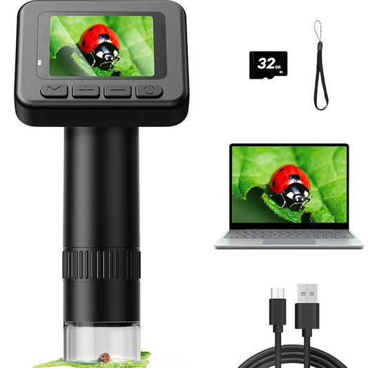 Portable Optical Microscope Magnifying Glass Toy Handheld Mini Student Experimental Science Handheld Microscope Peaceful Pleasures Health and Wellness 1000X
