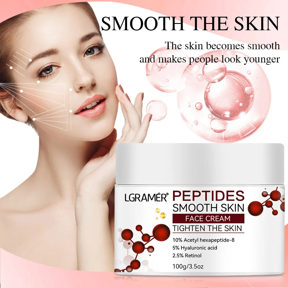 Advanced Peptide Facial Lifting Cream Lightens Fine Lines Firms Skin and Skincare for Younger Firmer and Smoother Skin Peaceful Pleasures Health and Wellness