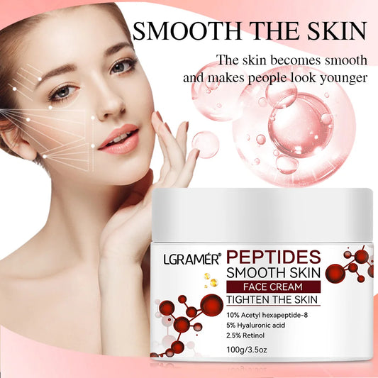 Advanced Peptide Facial Lifting Cream Lightens Fine Lines Firms Skin and Skincare for Younger Firmer and Smoother Skin Peaceful Pleasures Health and Wellness
