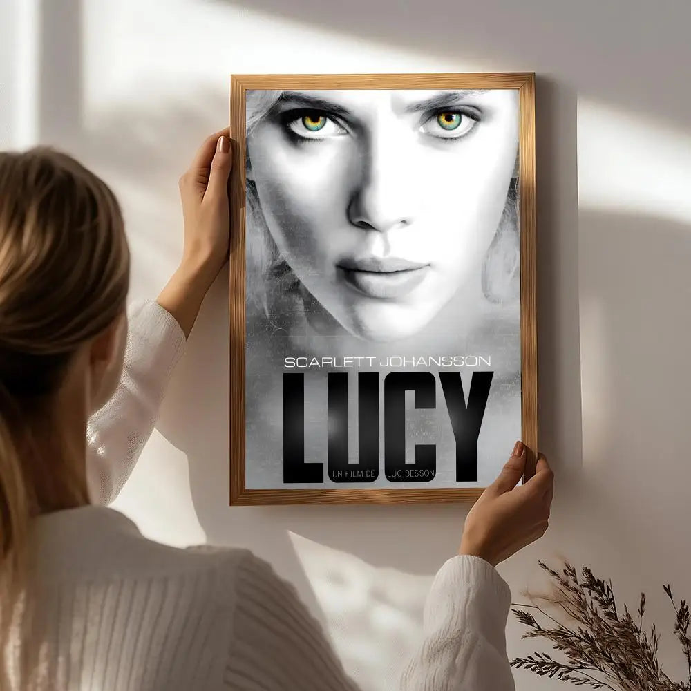 Movie L-Lucy Poster HD Self Adhesive Waterproof Wall Art Ideal for Home Office Dorm Bedroom Great Gift Peaceful Pleasures Health and Wellness White7 21X30cmNoframe