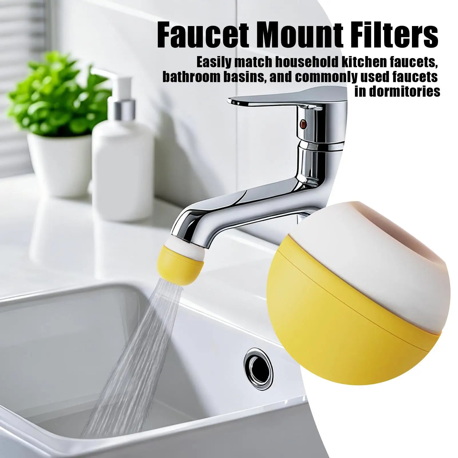 Faucet Water Filter with Activated Carbon Tap Mounted Purifier for Reducing Chlorine Heavy Metals Odors & Impurities Peaceful Pleasures Health and Wellness
