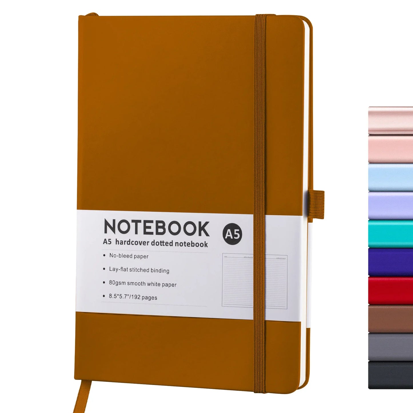 Hardcover A5 A6 Notebook Elastic Band PU Leather Journal Office