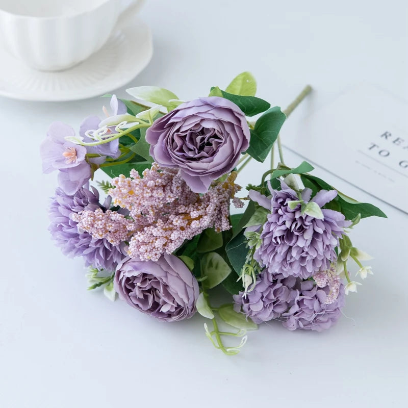 Artificial Silk Peony Bouquet | Wedding & Home Decor Flowers