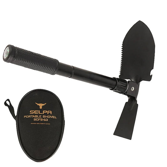 Outdoor Engineer Shovel Car Folding Shovel, Camping Shovel Fishing Emergency Survival Defense Shovels Shovels Peaceful Pleasures Health and Wellness black