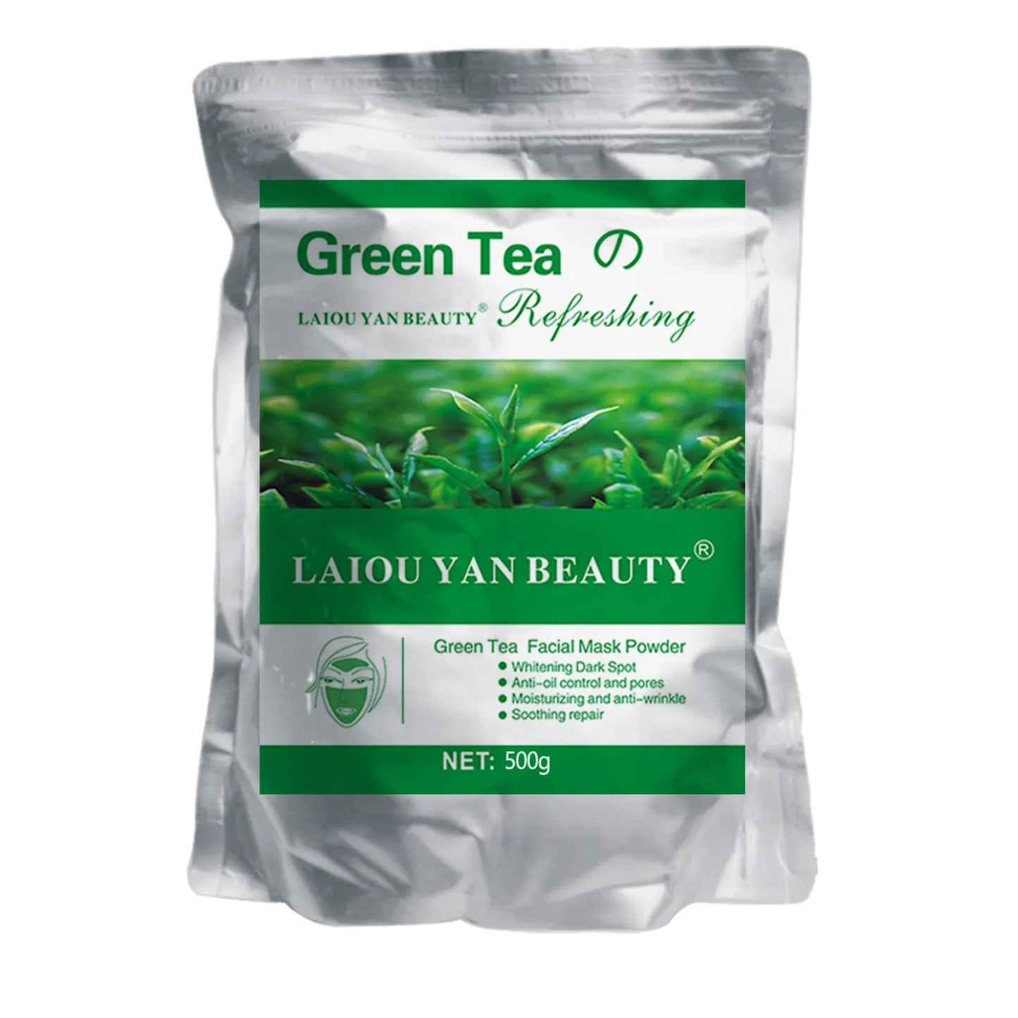 500g Pearl Whitening Jelly Mask Powder – Green Tea & Lemon