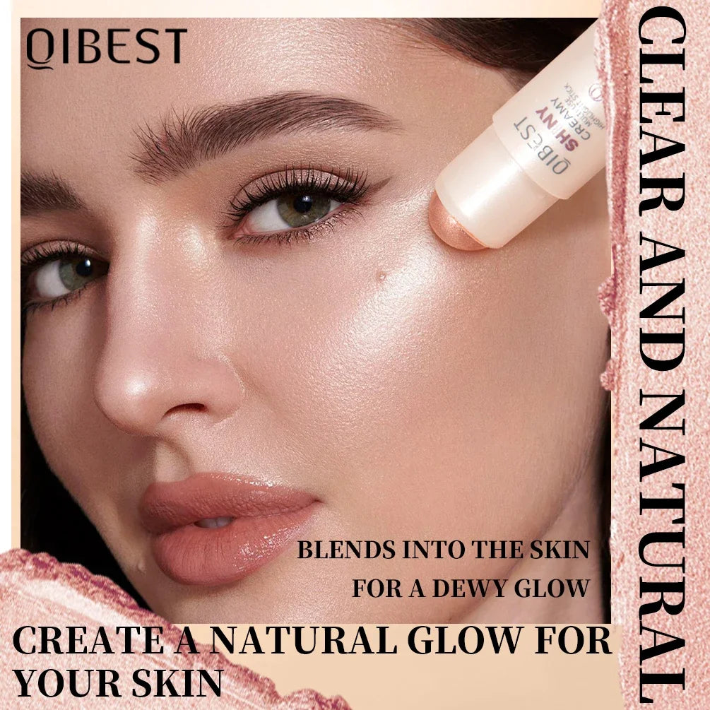 QIBEST 3 Colors Brighten Highlighter Bar Cosmetics Face Contour Bronzer Shimmer Highlighter Stick Face Makeup Body Highlighter Peaceful Pleasures Health and Wellness