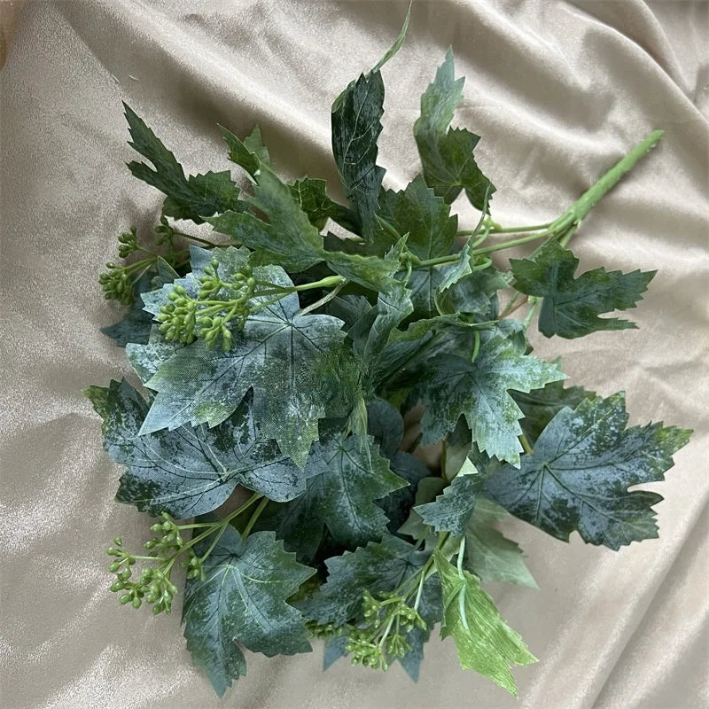 Silk Artificial Grape Leaf Branch with Fruit – Wedding Home Decor