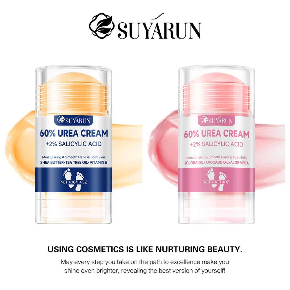 SUYARUN 60% Urea Foot Cream Stick - Moisturizing & Exfoliating, Cracked Heel Repair, Deep Hydration for Dry Feet, Long protect. Peaceful Pleasures Health and Wellness