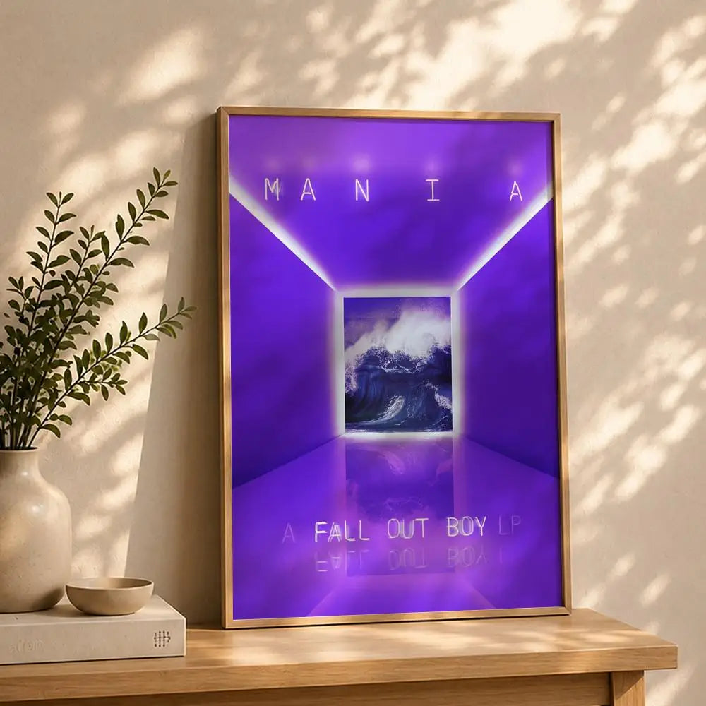 Band F-Fall Out BoyS Poster HD Self Adhesive Waterproof Wall Art Ideal for Home Office Dorm Bedroom Great Gift Peaceful Pleasures Health and Wellness White4 30X40cmNoframe