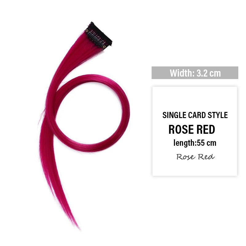 Colored Clip-In Hair Extensions | 55cm Synthetic Weft