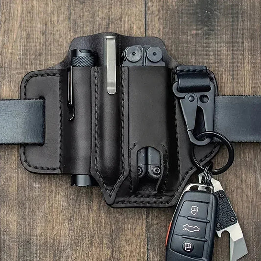 Tactical Leather Belt Bag | Multi-Tool Waist Holster Pouch Tactical Waist Bag Peaceful Pleasures Health and Wellness