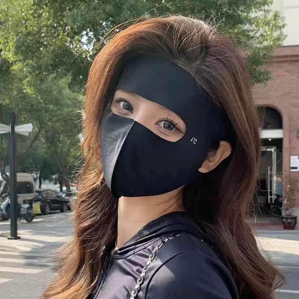 Women's Full Face UV Protection Mask, Breathable Ice Silk Sunscreen Cover for Outdoor Reusable Sunscreen Dustproof Mask Peaceful Pleasures Health and Wellness