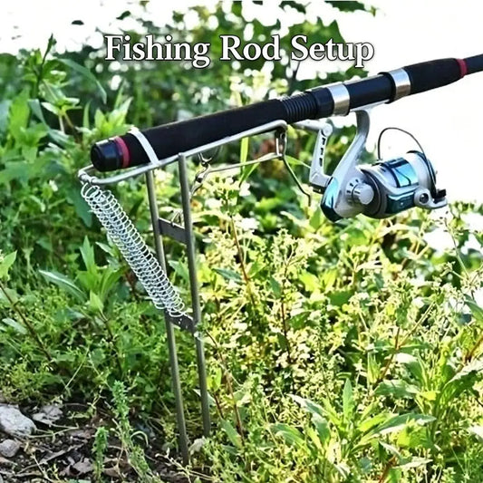 Automatic Spring Fishing Rod Holder Portable Foldable Stand for Outdoor Bank Fishing Ground Insert Fishing Pole Support Bracket Peaceful Pleasures Health and Wellness