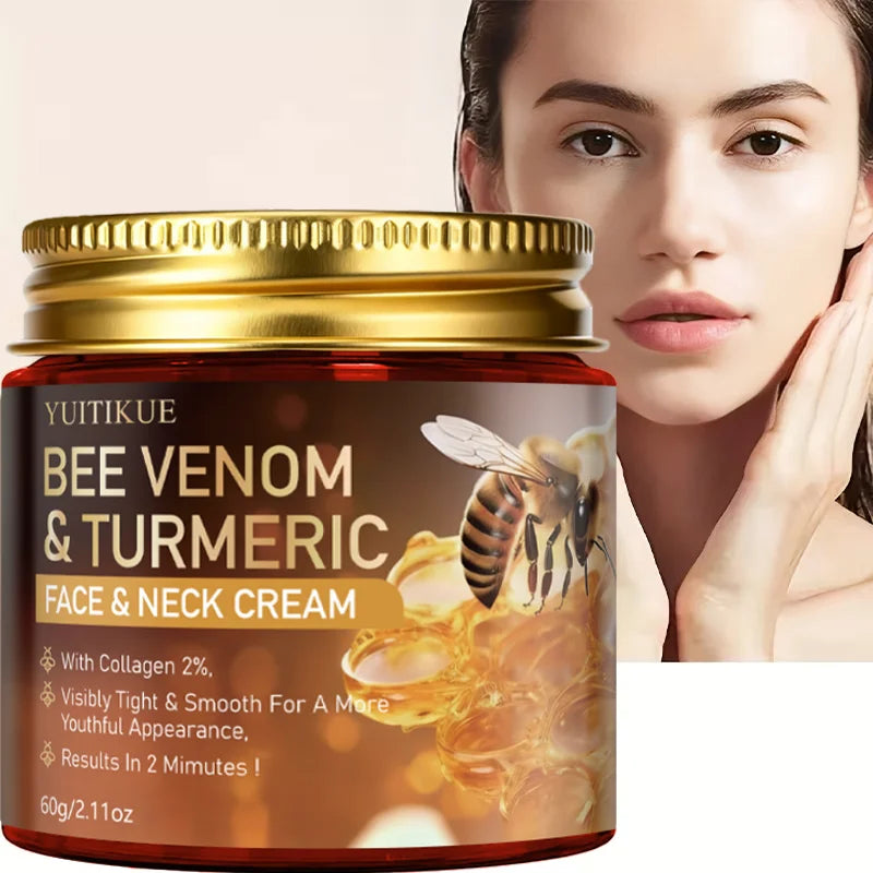 Collagen-Infused Face And Neck Cream with Bee Toxin And Turmeric Instantly Tightens Smooths for a Younger Look 2 Minute Results Peaceful Pleasures Health and Wellness