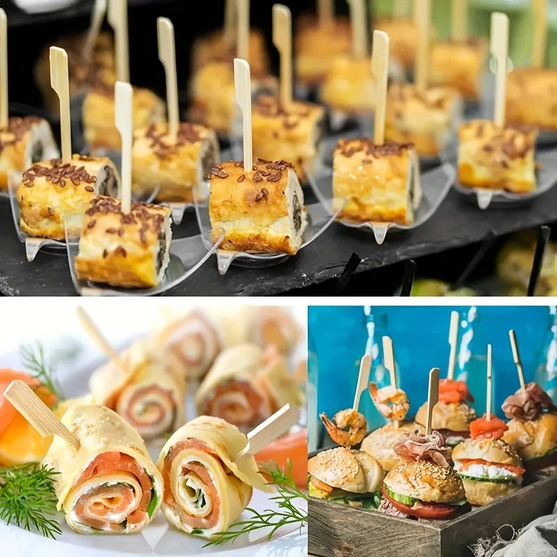 100pcs Bamboo Skewers – BBQ, Cocktail & Appetizer Picks