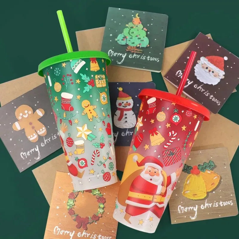 Christmas Color Changing Straw Cup | Santa Design 800ml