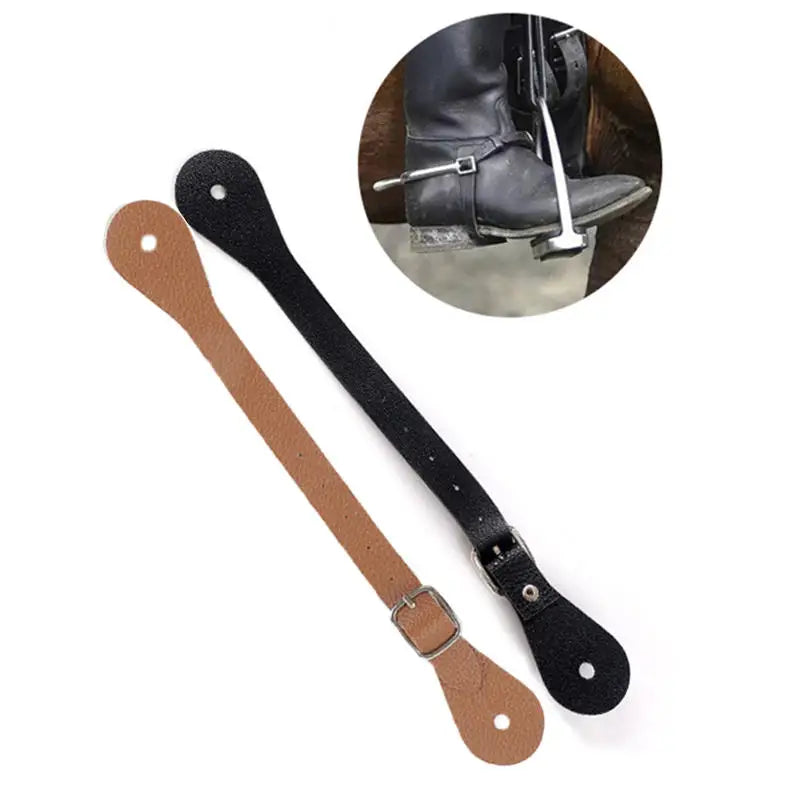 Equestrian Spur Straps Adjustable Leather Horse Riding Spur Straps with Buckle for Horse Riding Outdoor Equestrian Equipment Peaceful Pleasures Health and Wellness