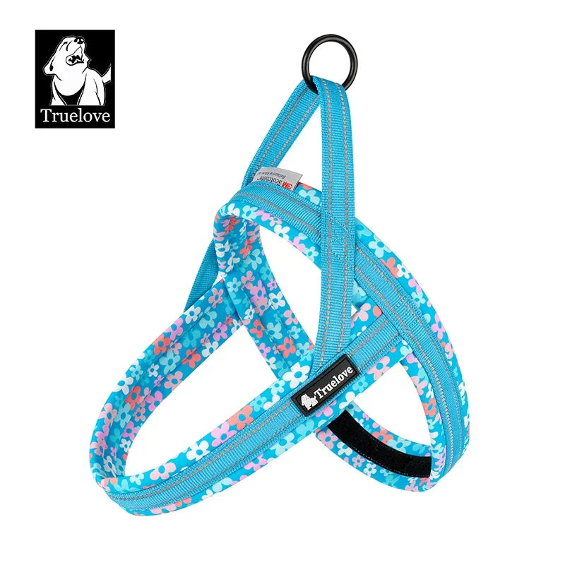 Truelove Floral Printing Mesh Padded Harness for All Breeds Quick Fit Dog Vest Harness Small Medium Large Dogs Outdoor TLH58122 Peaceful Pleasures Health and Wellness Malibu Blue XXXS China Mainland