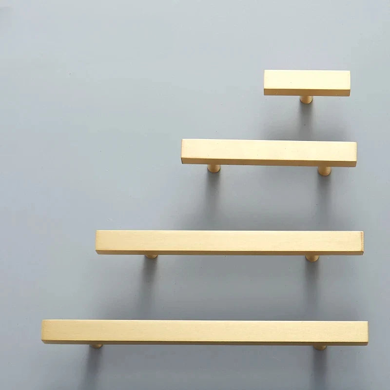 Brass Cabinet Pulls & Knobs – Modern Square Drawer Handles