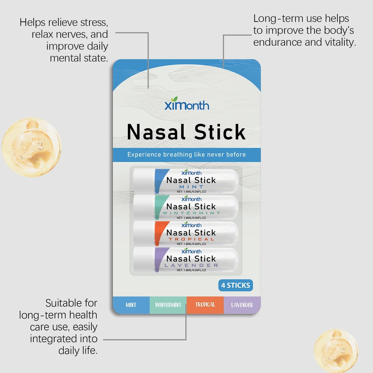 Nasal Inhaler Sticks Set – Natural Cooling Fresh Breathing
