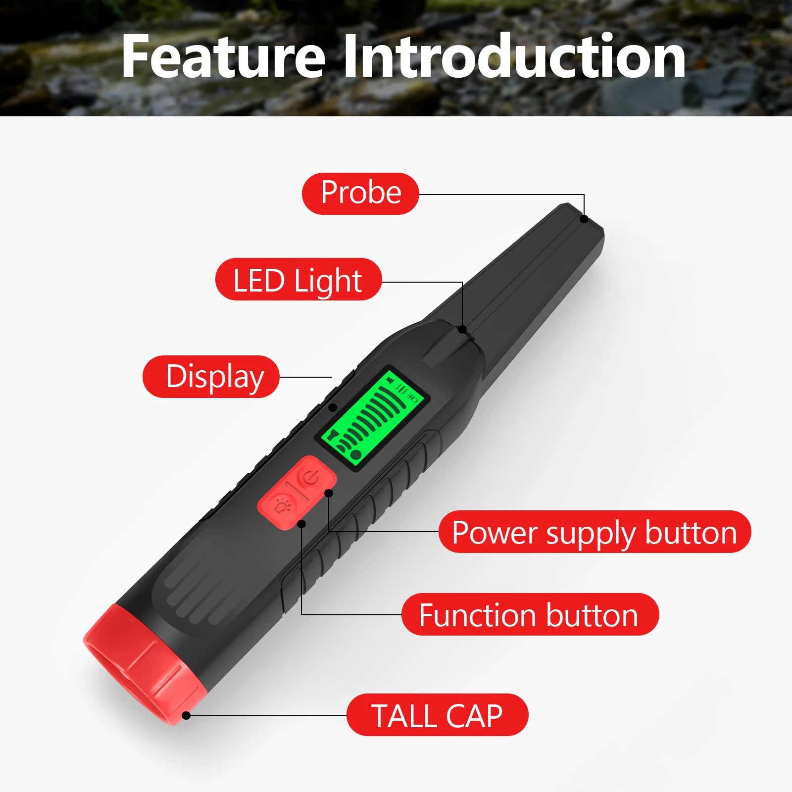 Professional Metal Detector with 360° Scan, Built-in Flashlight & LCD Display High Sensitivity Detector For Beach/Field Hunting Peaceful Pleasures Health and Wellness