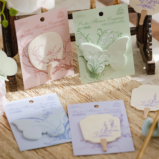 Flower Language Sticky Notes N Times Ancient Fan Shaped Butterfly Peaceful Pleasures Health and Wellness
