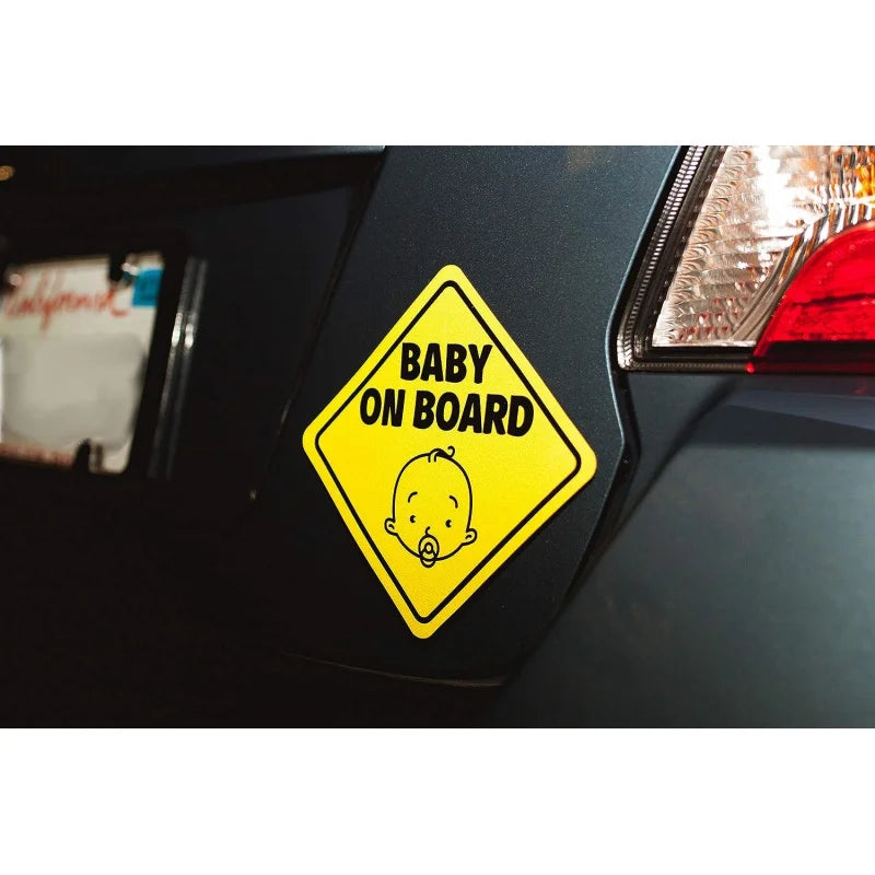 Baby on Board Magnetic Car Sign 2-Pack | Reflective Safety