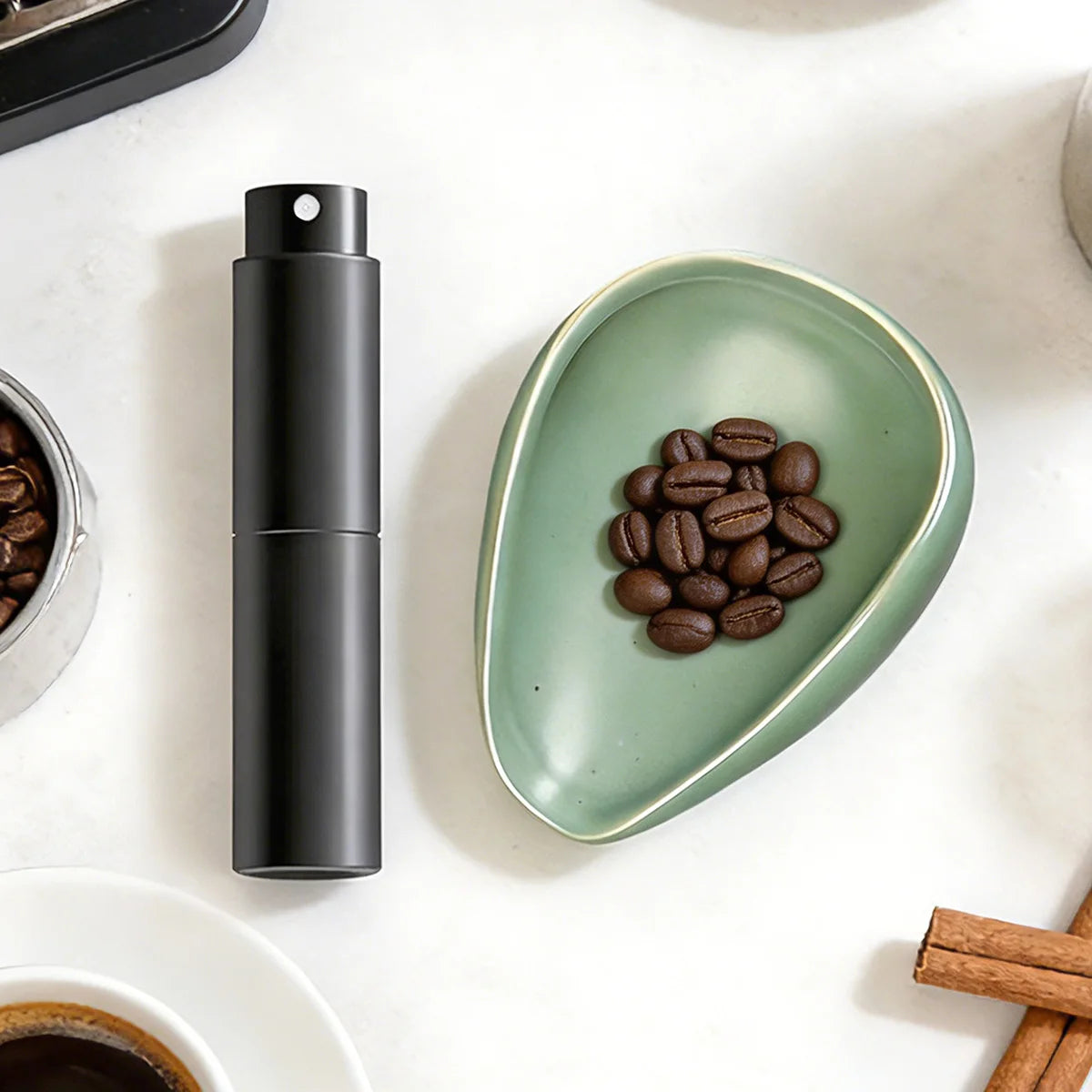 Coffee Bean Dosing Cup, RDT Spray Bottle Set, Coffee Bar Accessories, Ceramic Dosing Vessel Tray/Single Dose Measuring Tray Kit Peaceful Pleasures Health and Wellness