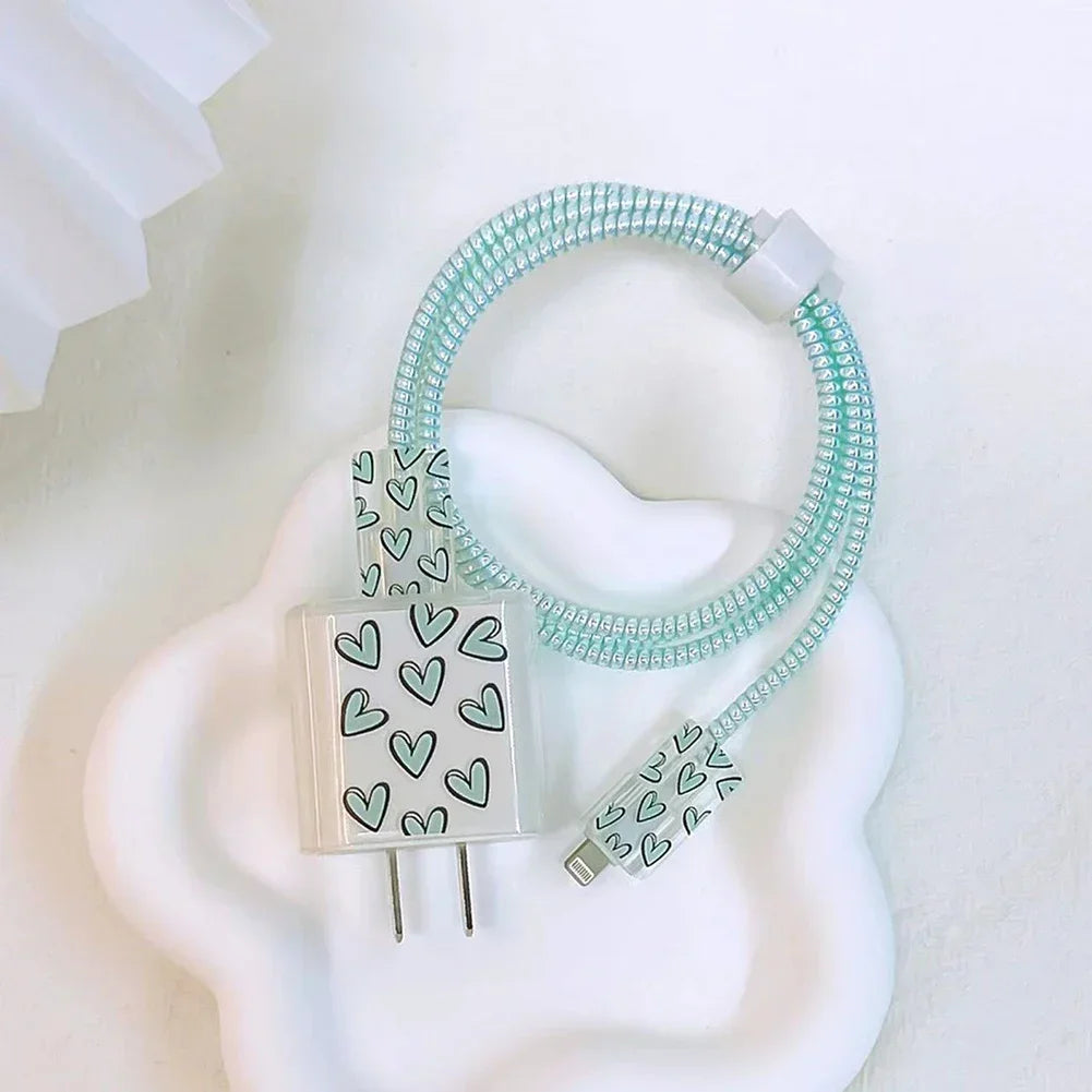 Cute iPhone 20W Charger Cover & USB Cable Winder Protector