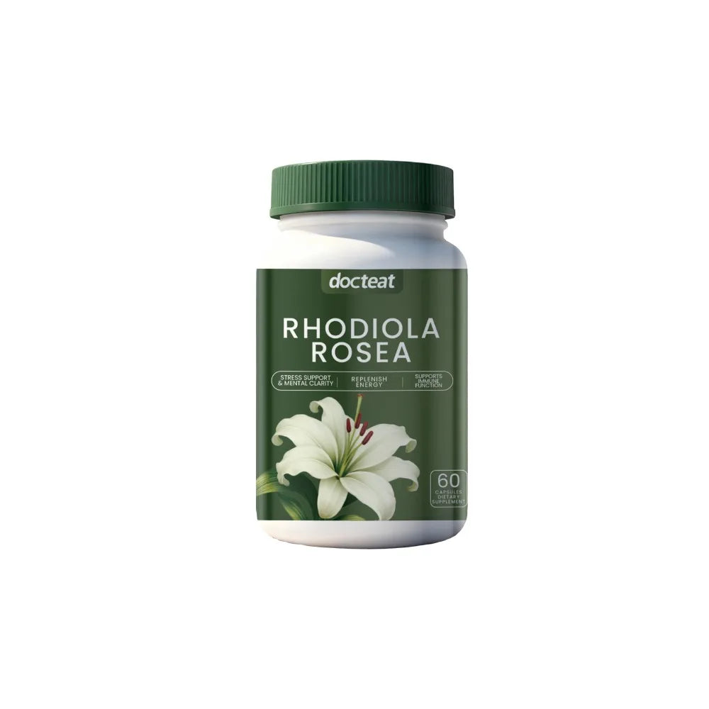 Docteat Rhodiola Rosea 60ct Capsules | Natural Adaptogen Vegan