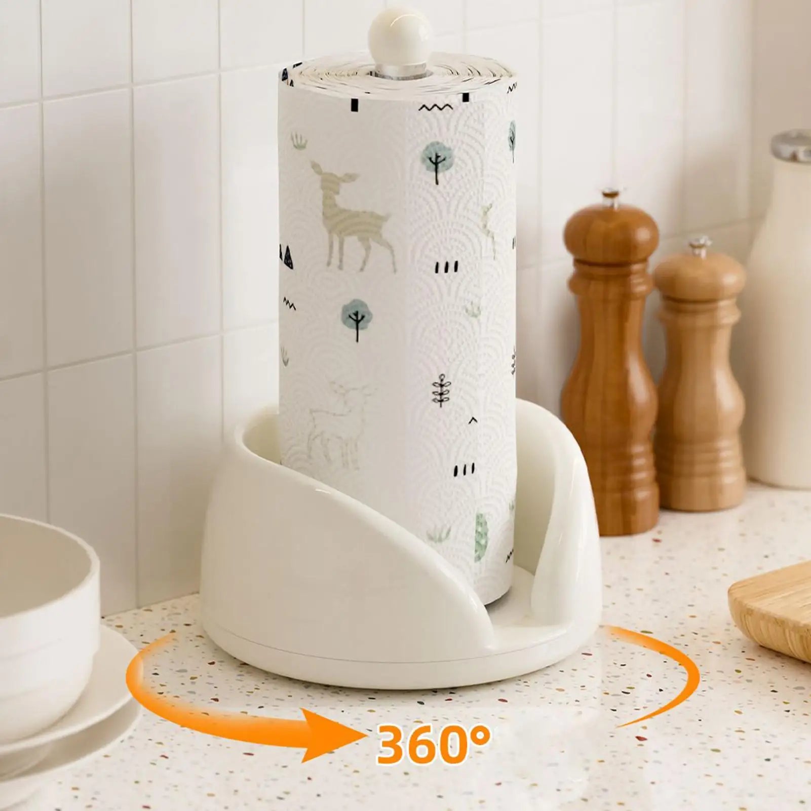 Paper Towel Dispenser Stainless Steel Large Capacity Rotating Supplies Kitchen Towel Holder For Home Apartment Counter Hotel Peaceful Pleasures Health and Wellness