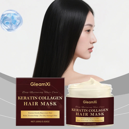 Gleamxi Collagen Hair Mask – Anti-Frizz Deep Repair Treatment Collagen Hair Mask Peaceful Pleasures Health and Wellness Damage Repaired