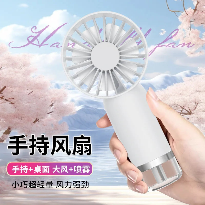 Handheld Spray Mist Fan – USB Rechargeable Portable Cooling
