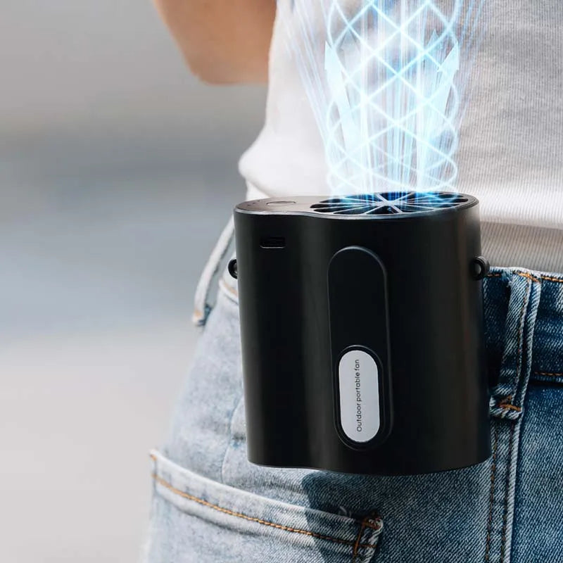 New Design Products Hang Waist Usb Charging Mini Fan Outdoor Thin Cute Mini Fan Bring Portable Small Fan Mini Cooler Peaceful Pleasures Health and Wellness