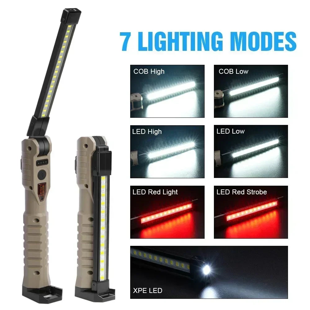 Folding COB XPE LED Work Light – Rechargeable Torch & Inspection Lamp