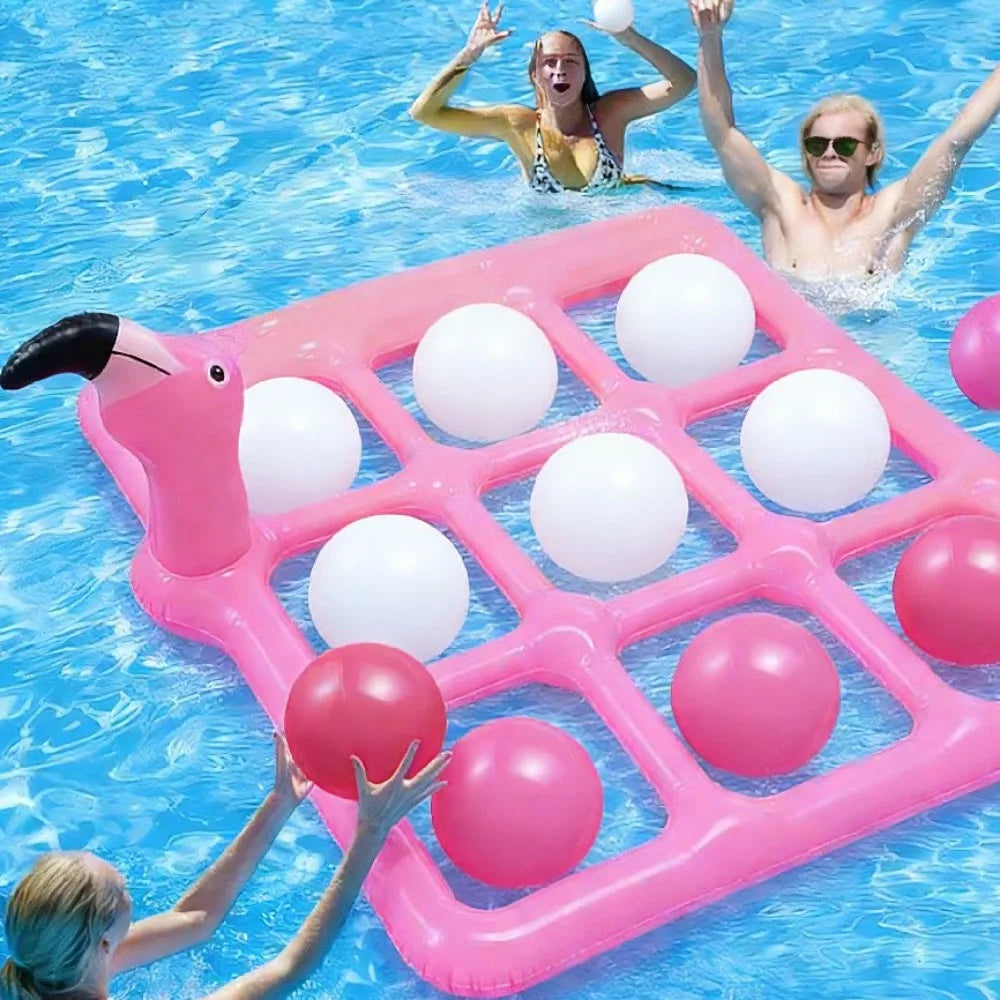 Flamingo Inflatable Tic-Tac-Toe Pool Game Set | Family Fun