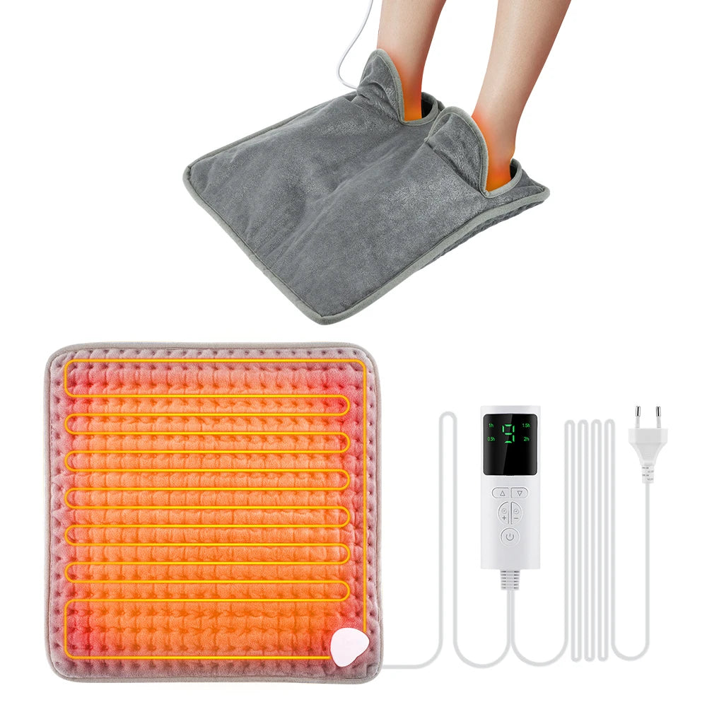 Electric Heating Foot Warmer Portable Heating Pad EU/US Plug Winter Household Washable Hand Warming Pad Sofa Office Heater Mat Peaceful Pleasures Health and Wellness