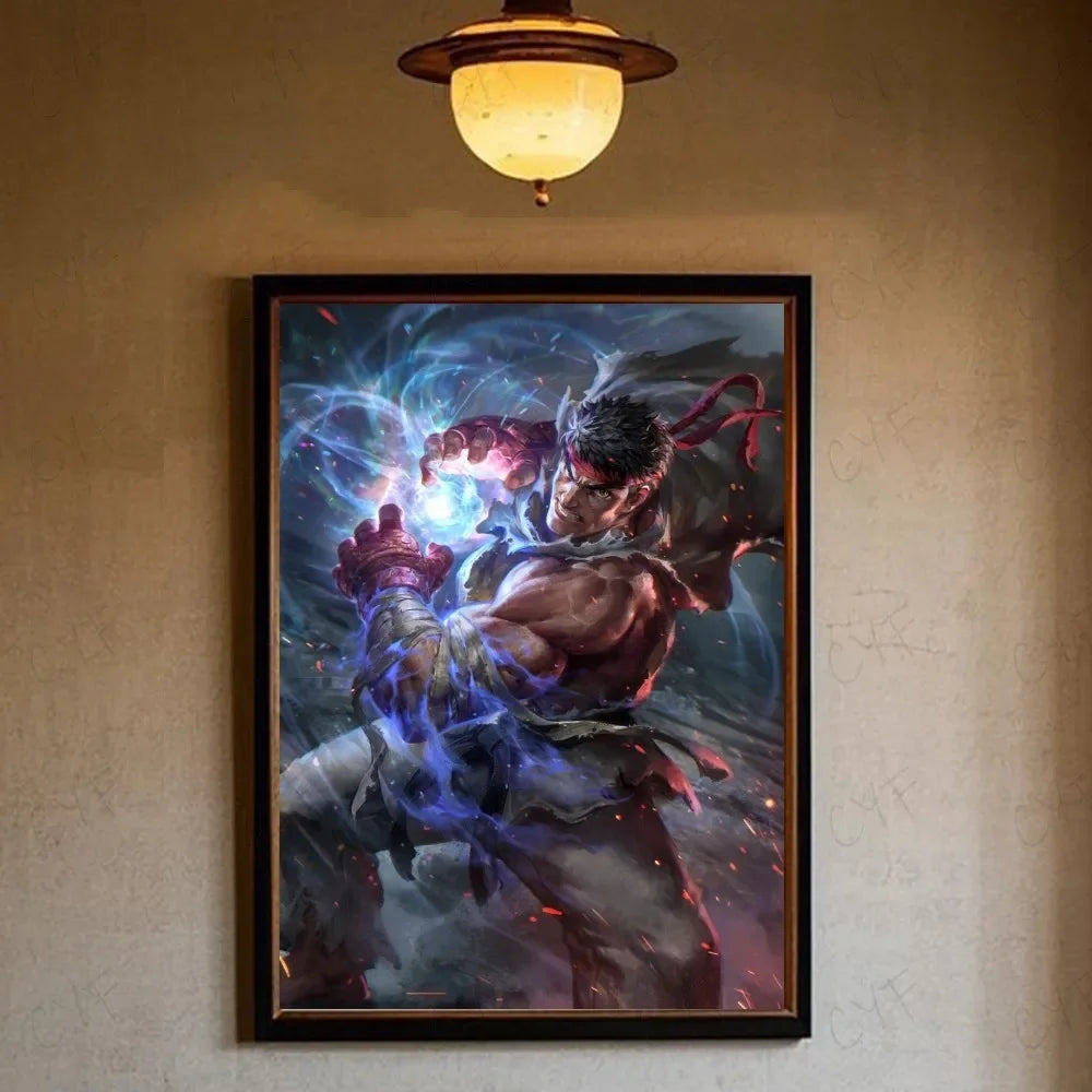 Game Street Fighter Poster Aesthetic Canvas Painting Prints Wall Art Picture for Bedroom Home Decor Peaceful Pleasures Health and Wellness