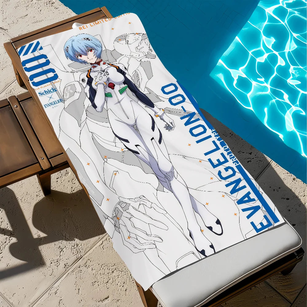 Rei EVA Anime Quick-Dry Beach Towel | Soft Microfiber Pool Towel Anime Beach Towel Peaceful Pleasures Health and Wellness z6 STJ150x260CM