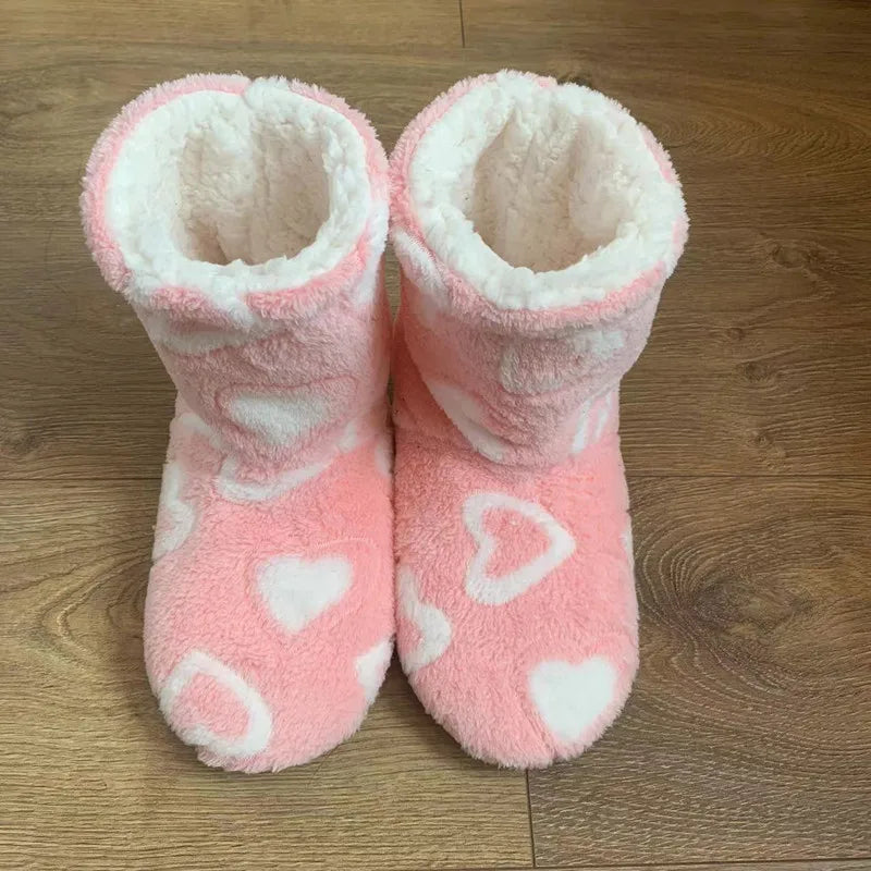 Women's Plush Ankle Boot Slippers | Non-Slip Warm Fluffy